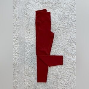 Daisy Fuentes Red High Waist Leggings With Pockets Active Athleisure Size Medium